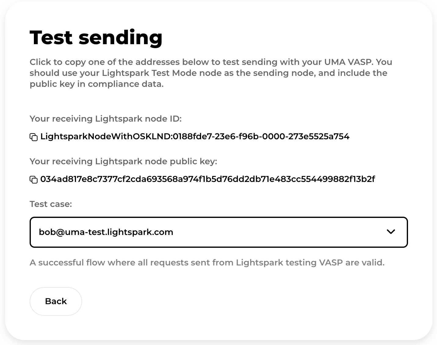 Test Sending UMA