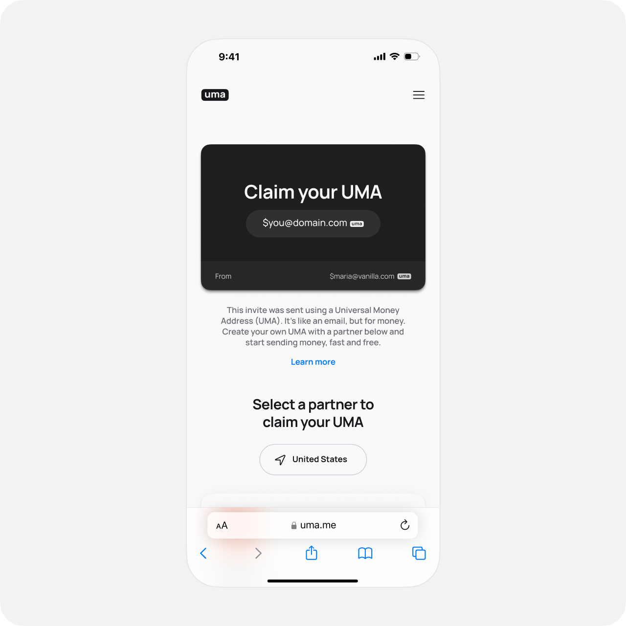 UMA Invitation